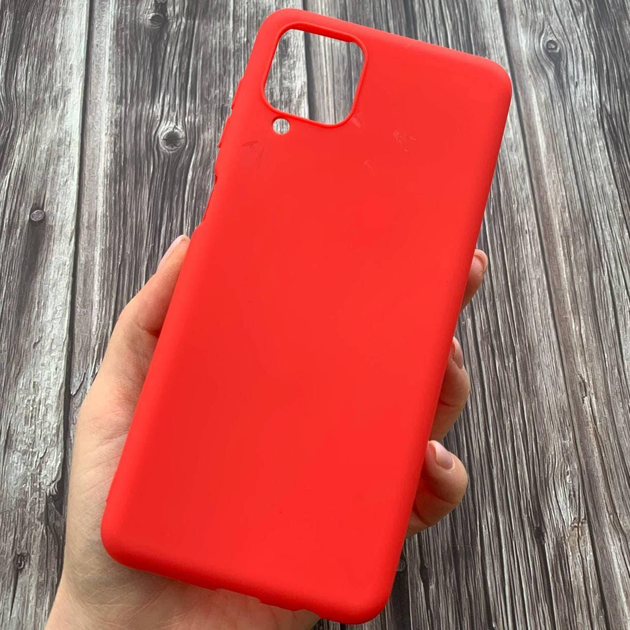 

Чехол для Samsung Galaxy A12 тонкий однотонный плотный накладка чехол на самсунг а12 красный
