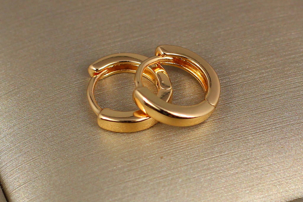 

Серьги Xuping Jewelry колечки 1 см золотистые