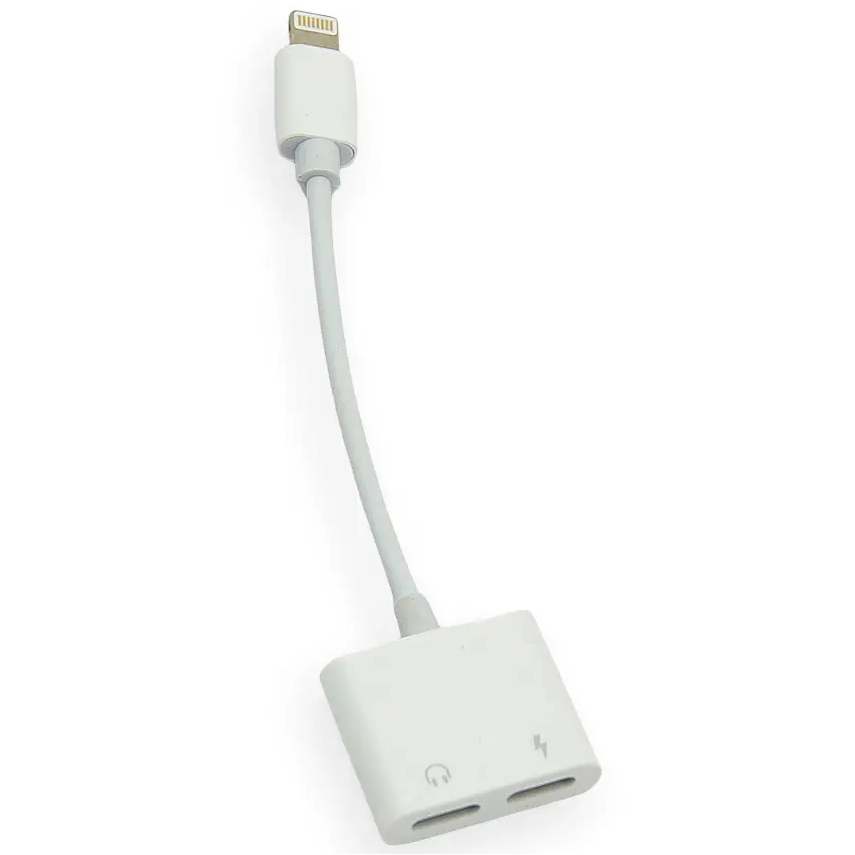

Переходник адаптер Lightning to lightning audio/lightning charging WUW X88 Белый
