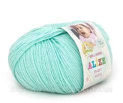 

Пряжа Baby Wool Alize ,50гр №19 мятно-голубой