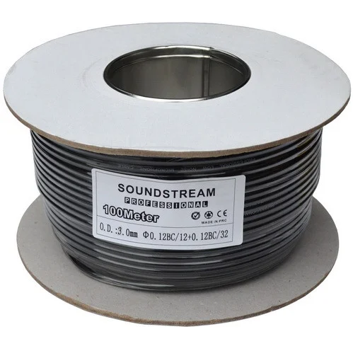 

Кабель микрофонный 1 жила х 0,14мм.кв.в экране (12/0.12+32/0.12), OD-3мм, чёрный