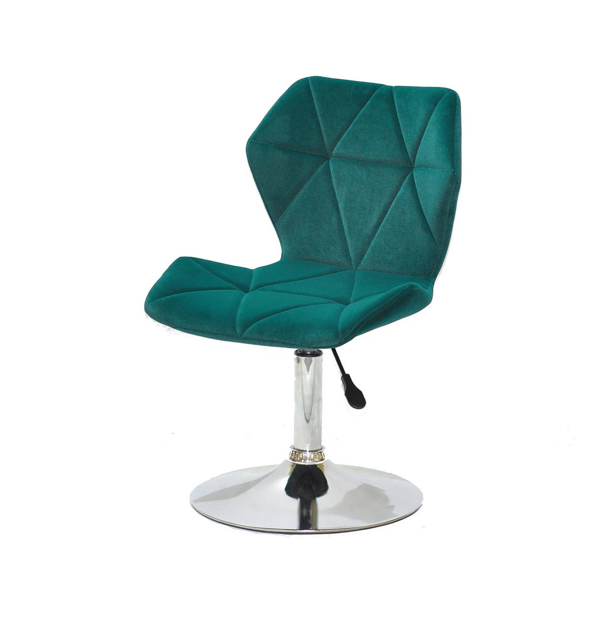 

Бархатное зеленое кресло на круглом хромированном основании для салонов, мастеров, клиентов Torino CH - Base, Зелёный