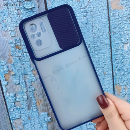 

Чехол бампер soft-touch с шторкой для камеры Xiaomi Redmi Note 10 Pro Цвет Синий