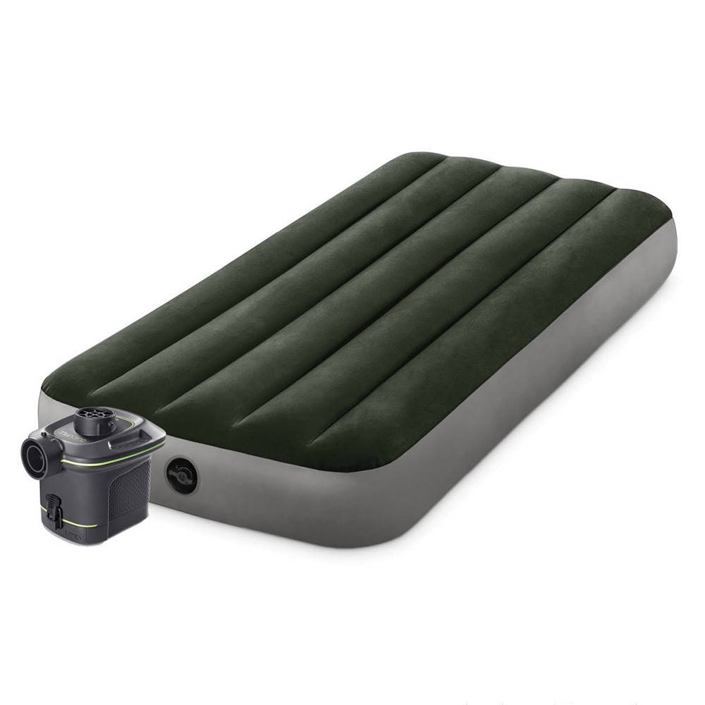 

Матрас велюровый Intex, 99-191-25см, насос, зеленый, 64777, Зелёный