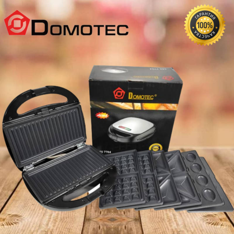 

Мультипекарь 4 в 1 Domotec Бутербродница Сендвичница Вафельница Орешница