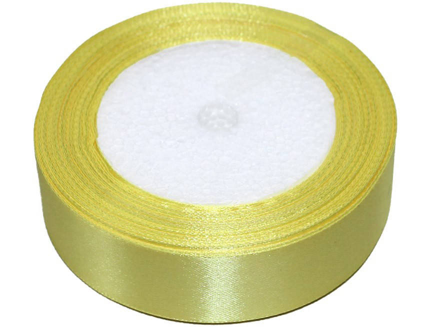 

Лента атласная светло-желтая (2,5см) 23 метра 051, Желтый