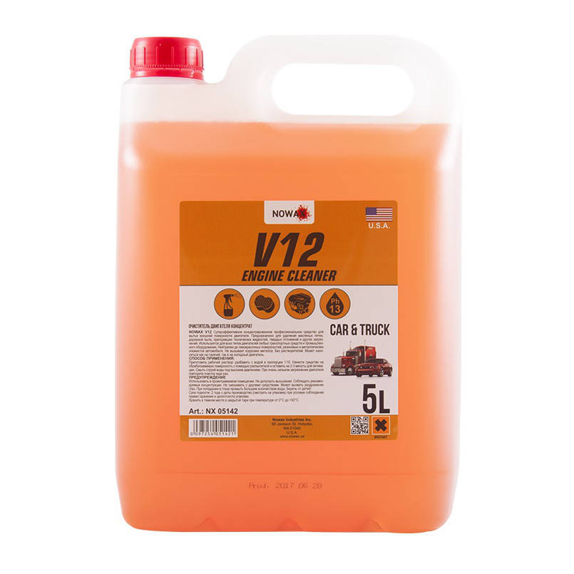 

Очиститель поверхности двигателя NOWAX V12 Engine Cleaner 5 литров (NX 05142)