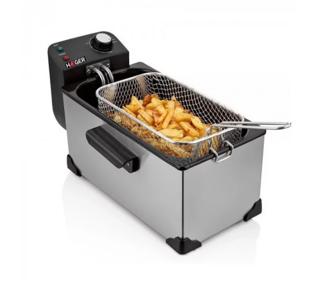 

Фритюрница электрическая HAEGER HG-5299 металл. 2000 Вт 3,5л.