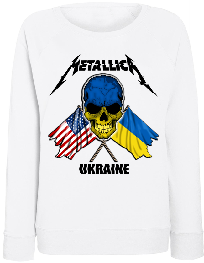 

Женский свитшот Metallica - Ukraine (белый) L