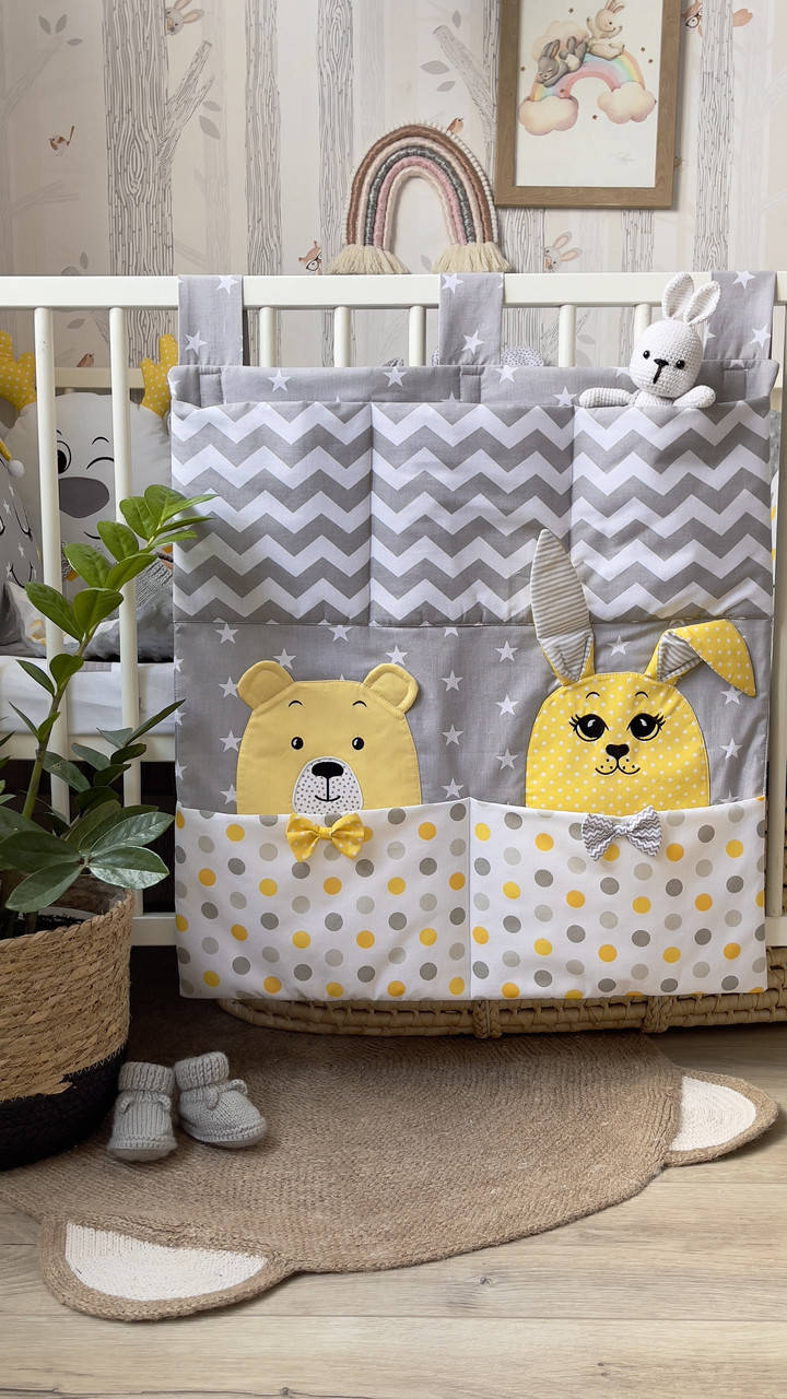 

Кармашек органайзер на детскую кроватку / карман органайзер на дитяче лiжечко