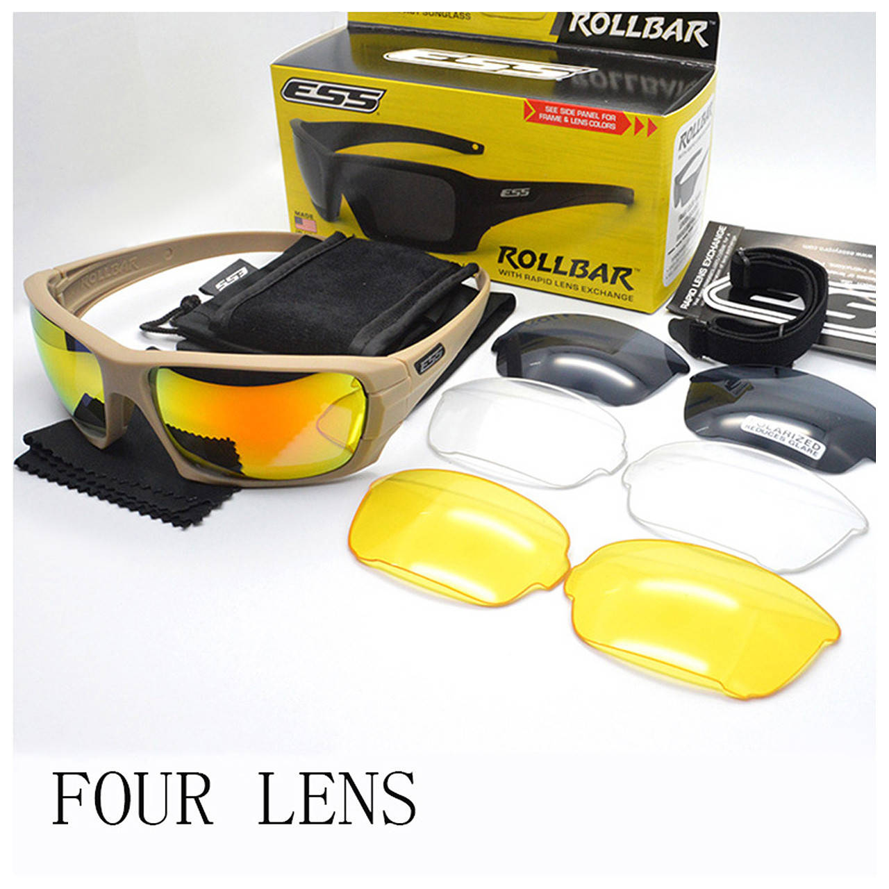 

Тактические очки ESS Rollbar 4LS Kit TAN 10626