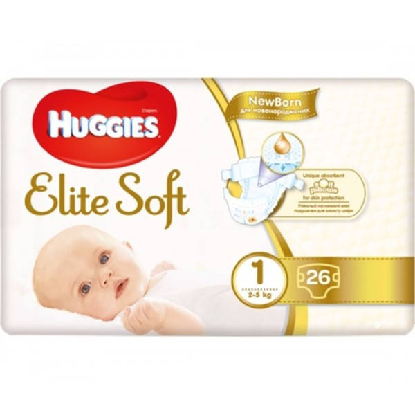 

Подгузники Huggies Elite Soft 1 (3-5 кг) 26 шт