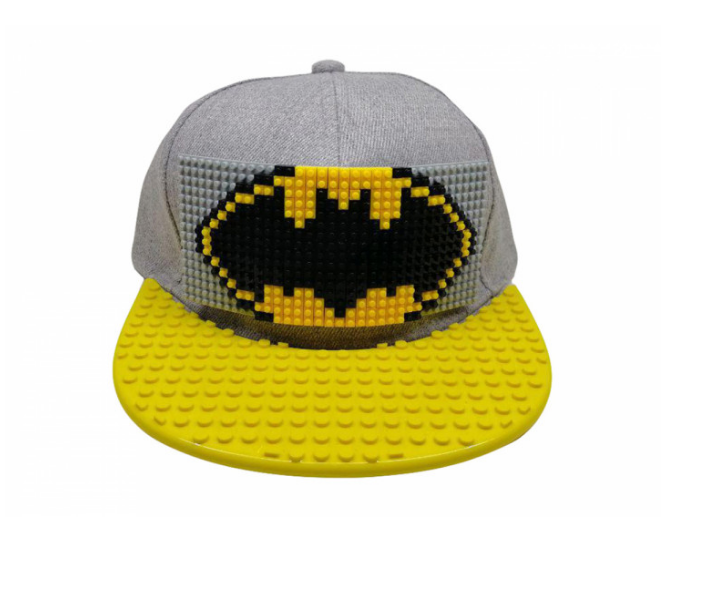 

Кепка-конструктор "Bat Man" с прямым козырьком с логотипом / бейсболки лего, Черный