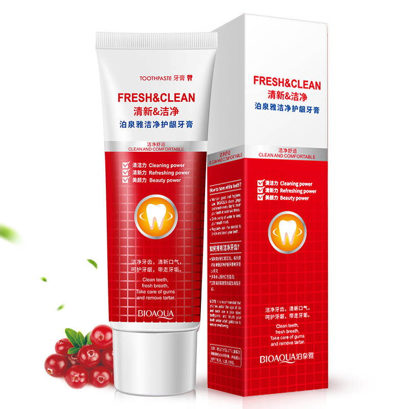 

Зубная паста с ароматом клюквы и мяты Bioaqua Pure White Fresh & Clean Toothpaste, 120г