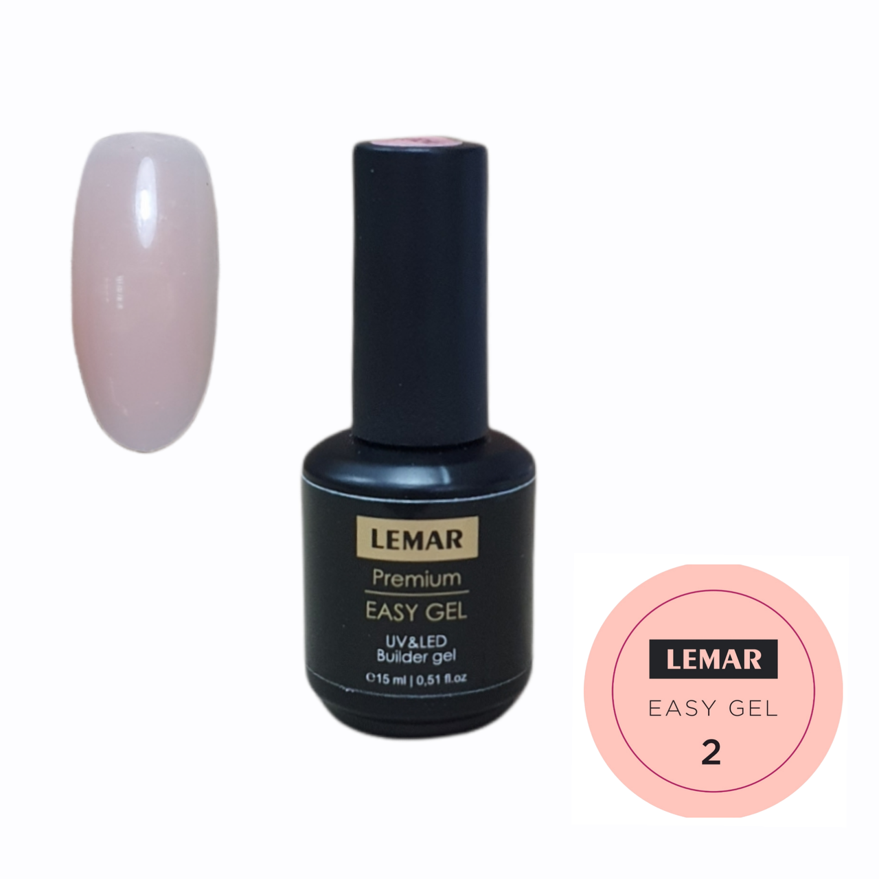

Гель LEMAR Premium EASY GEL №2 - натуральный,15мл