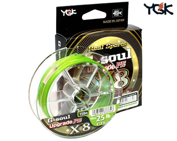 

Шнур рыболовный Шнур YGK G-Soul X8 Upgrade 200m #0.8 16lb 0.148mm, Зелёный