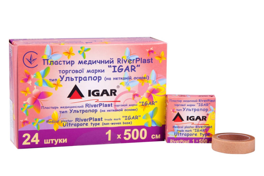 

Пластырь медицинский RiverPlast IGAR Ультрапор (на нетканой основе) 1см×500см