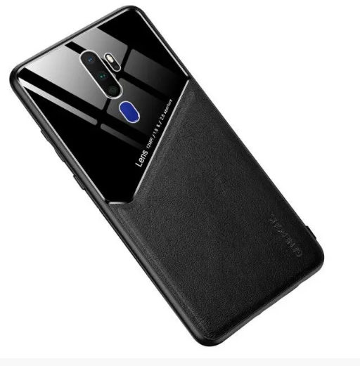 

Бизнес чехол бампер GENEROUS для Oppo A5 2020 из стекла и искусственной кожи, Разные цвета