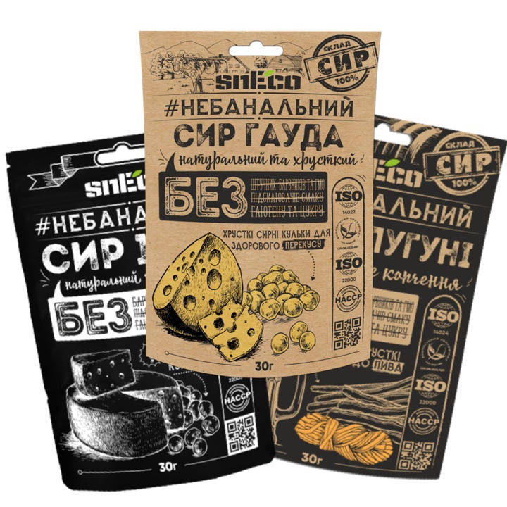 

Сыр сушеный хрустящий вспененный snEco Набор SMALL 3 шт