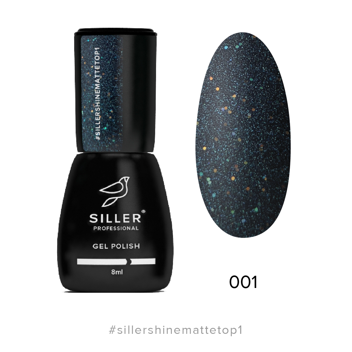 

Siller Top Matt Shine № 01 - матовый топ с шиммером, 8 мл