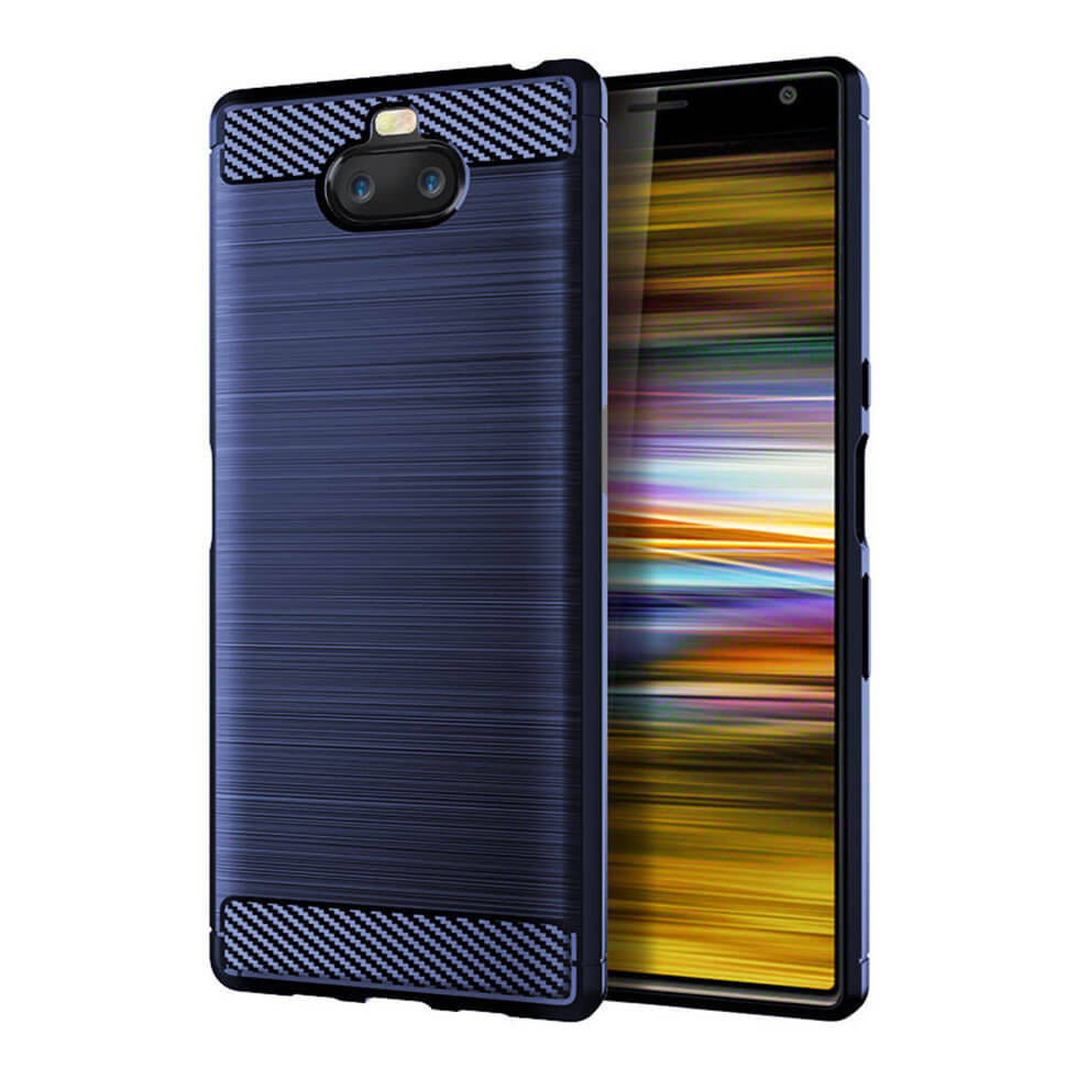 

Накладка Lenuo Carbon Fiber для Sony Xperia 10 Plus I4213 Navy Blue, Синий