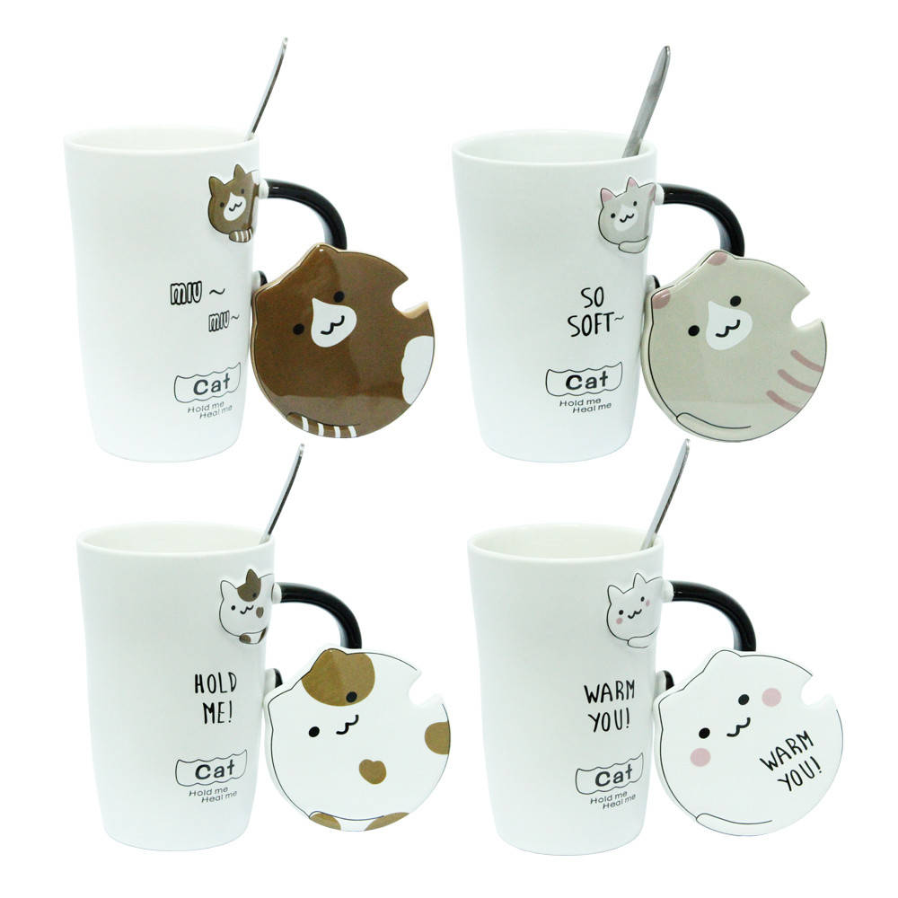 

Кружка с крышкой и ложкой 420 мл, Белая, Коты (mix) (UNO PRO) Домашний кот О8030-18, Красный