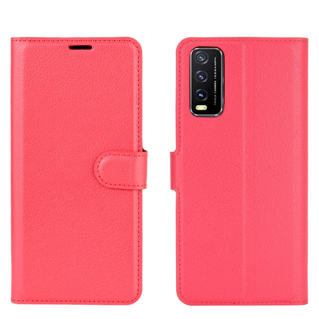 

Чехол книжка Lichee для Vivo Y20 (9 цветов) красный