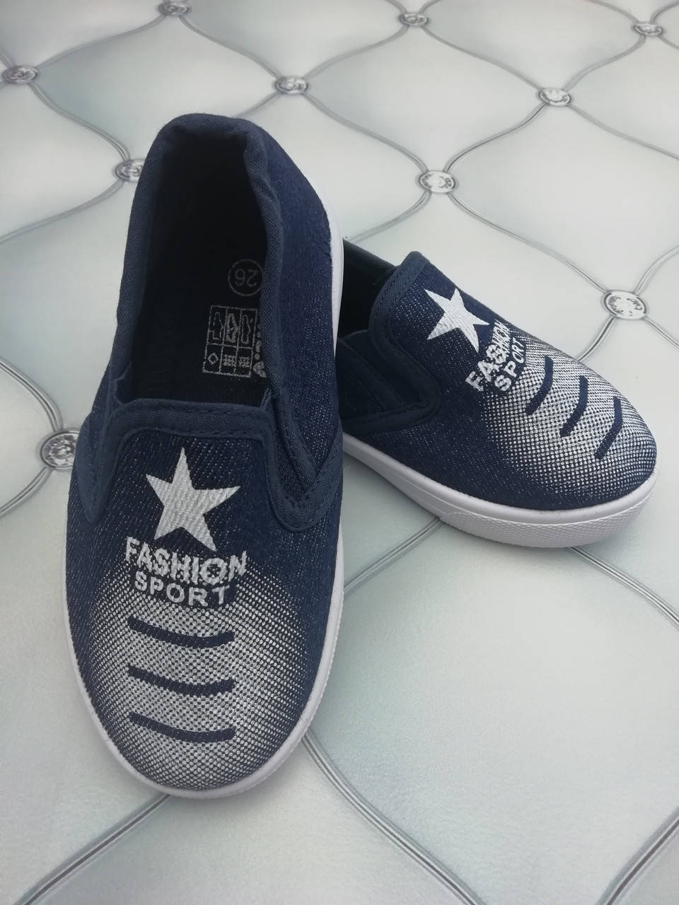 

Слипоны детские джинсовые Fashion, р. 27 (17 см.), Черный