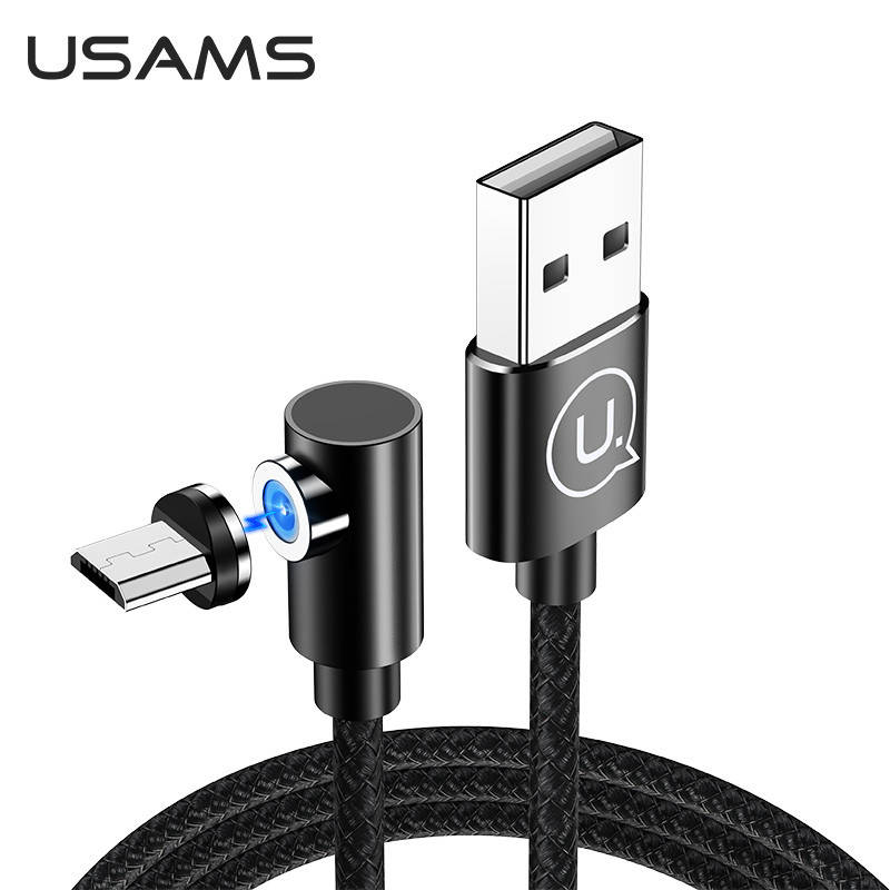 

Кабель магнитный угловой для зарядки телефона USAMS U54 US-SJ446 MicroUSB Android 100см |2A| Черный