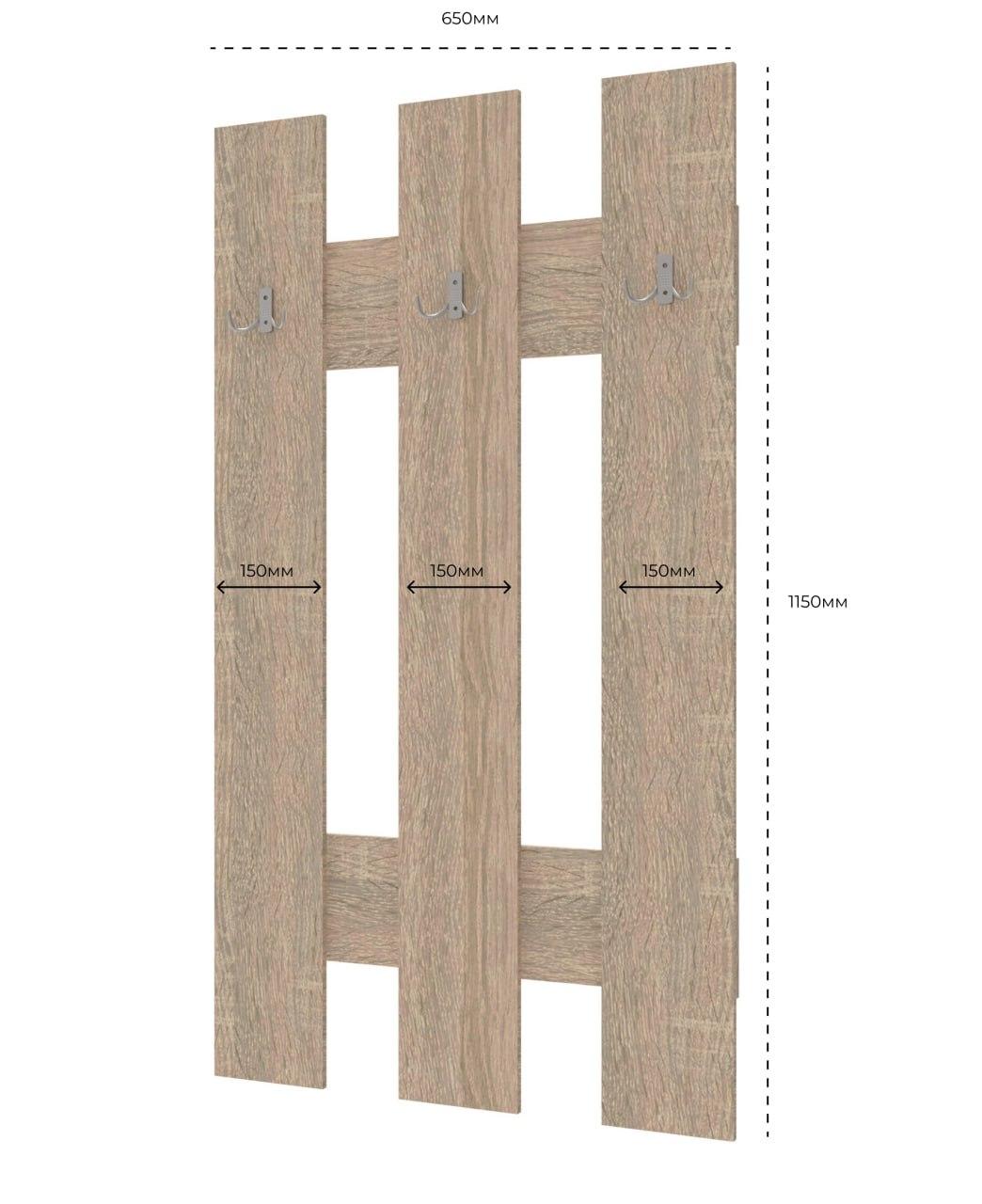 Вішалка для одягу Doros Н1 Дуб Cонома 65х3,2х115 (41510009) 2