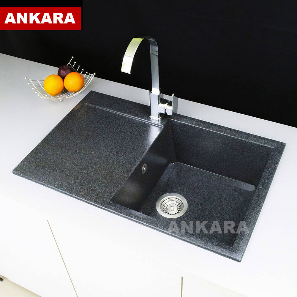 

Гранитная мойка кухонная Ankara Ultra L, Черный