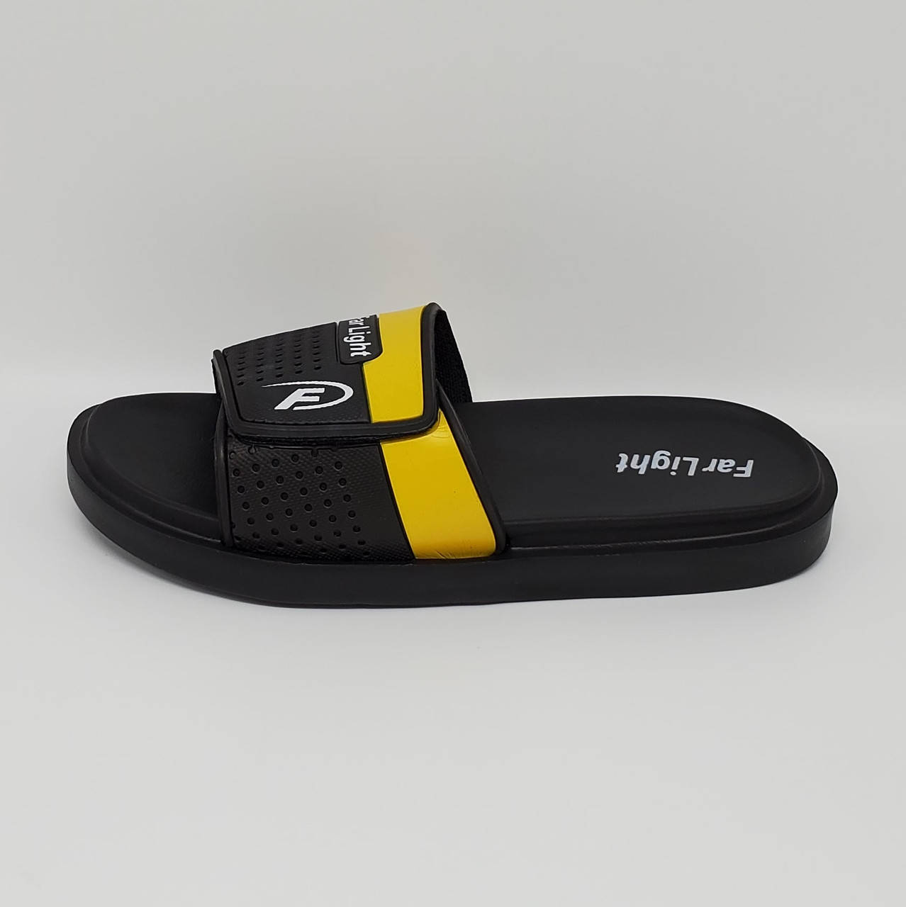 

Мужские шлепанцы сланцы вьетнамки черно - желтые Far Light. 41(26.5см), Черный