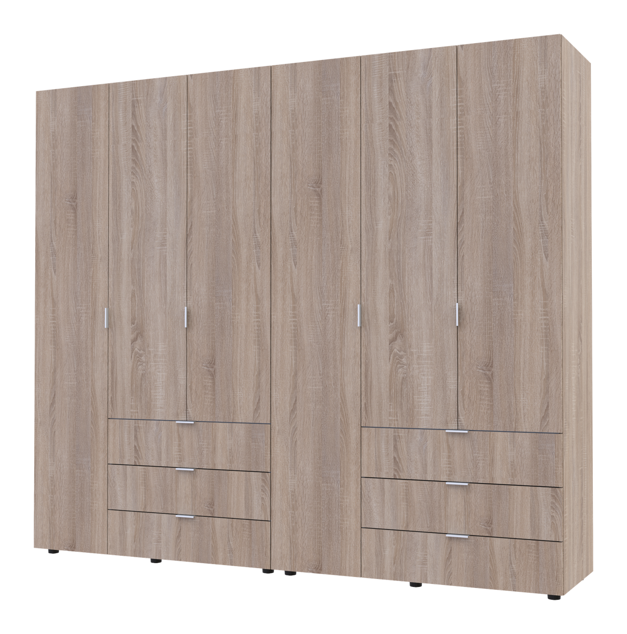 Розпашна Шафа для одягу Doros Гелар комплект Cонома 3+3 ДСП 232,4х49,5х203,4 (42002125)