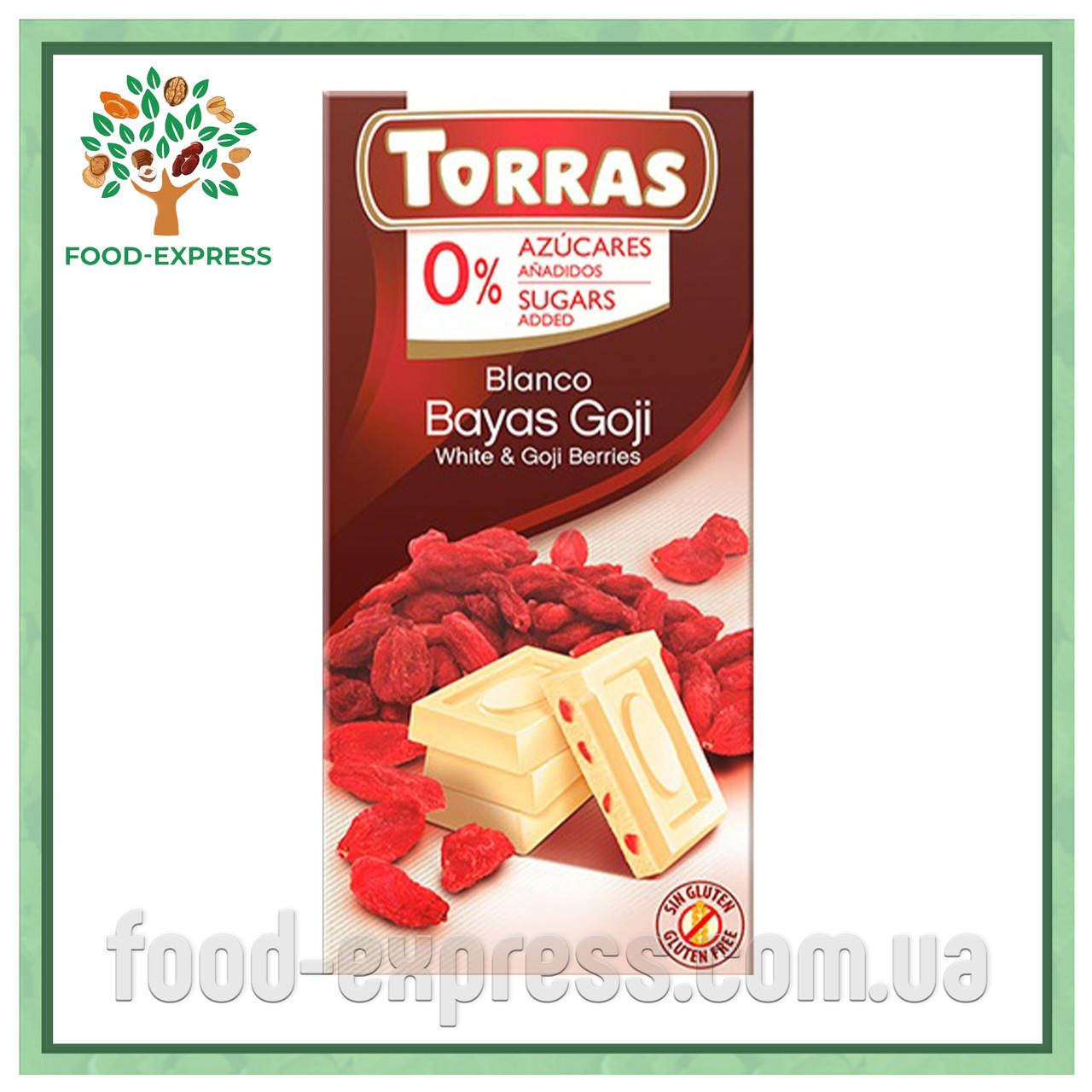 

TORRAS белый с ягодами годжи, без сахара 75Г