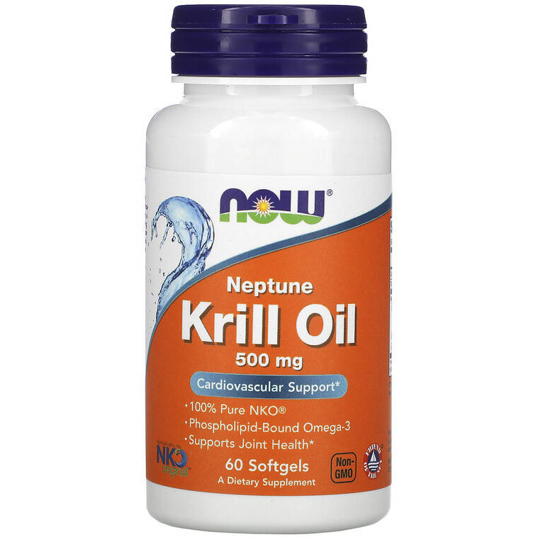 

Масло морского криля NOW Foods "Neptune Krill Oil" оmega-3, 500 мг (60 гелевых капсул)