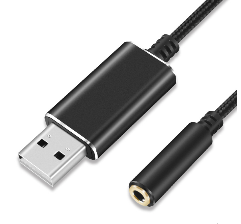 

Переходник для подключения микрофона/наушников к ПК через USB, Черный