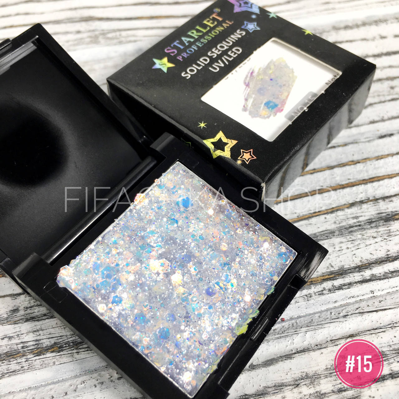 

Глиттерный гель для дизайна ногтей в палетке Starlet Professional Solid Sequins 5 г №15