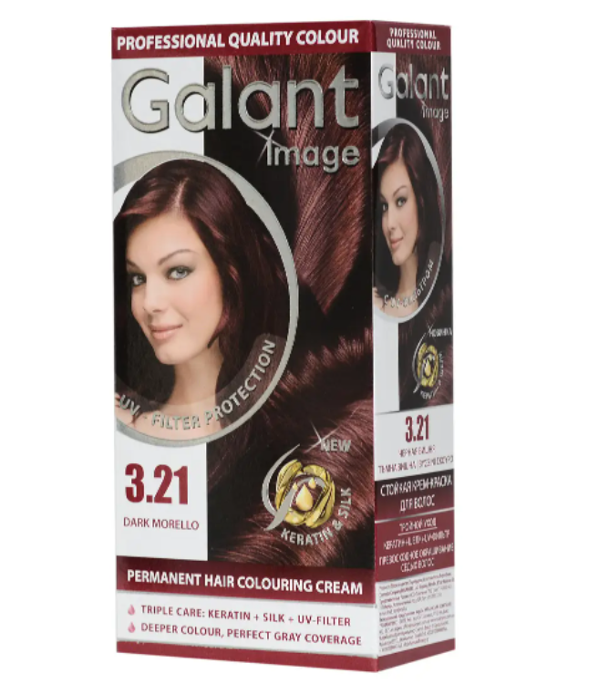 

Стойкая крем-краска для волос Galant Image № 3.21 "Чёрная Вишня"