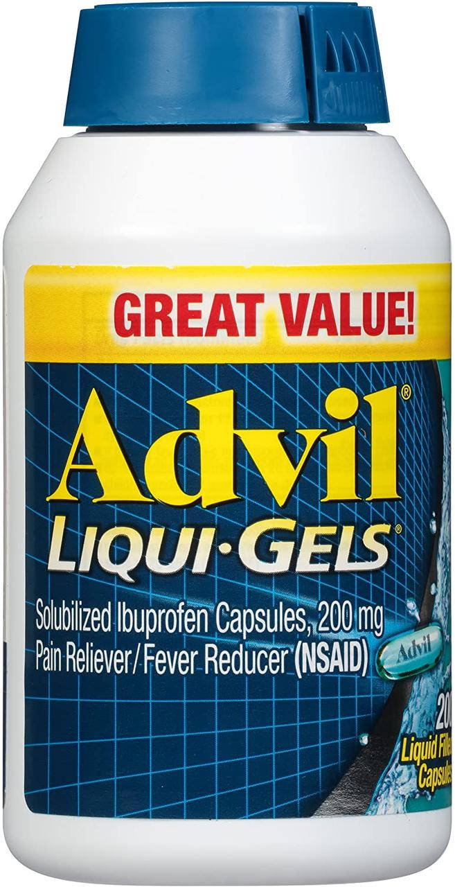 

Обезболивающий препарат Advil liquid gels minis 200 mg, 200 капсул