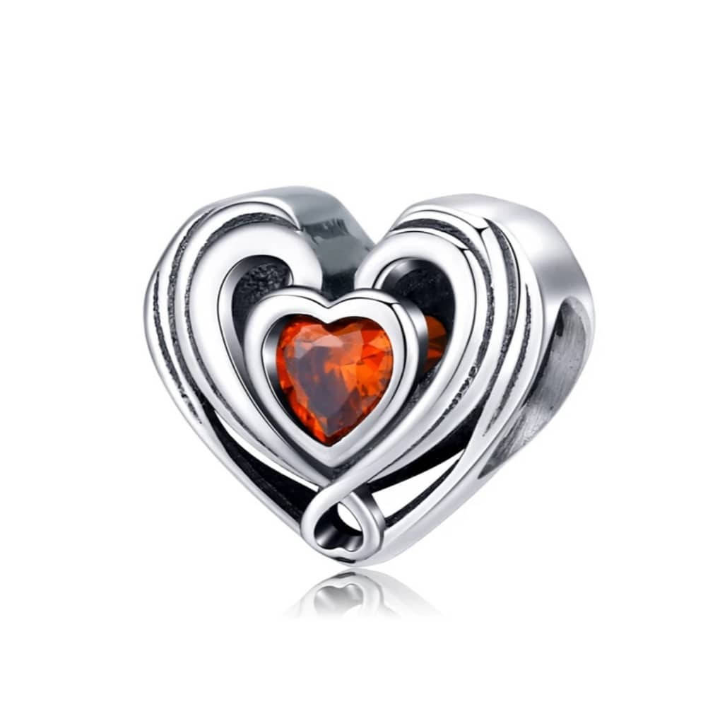 

Срібний шарм "Закохане серце" для браслета Pandora. Шарм намистина для браслета Пандора s925.