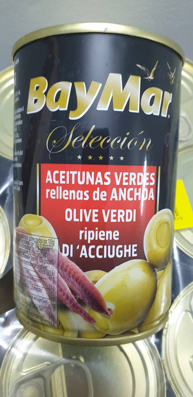

Оливки зеленые фаршированные анчоусом BayMar 350г Испания