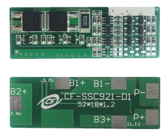 

BMS Контроллер,плата защиты 3S li-Ion 12.6V 6А (CF-SSC921-D1)