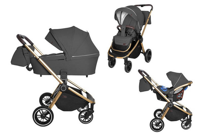 

Коляска детская универсальная 3 в 1 Carrello Epica CRL-8511 Iron Grey, карело епика серая, автокресло, Серый