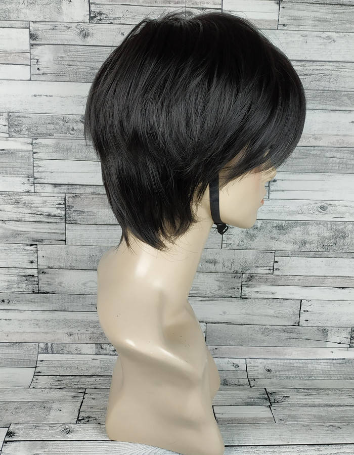 

Парик женский короткий черный модель М02 искусственные термостойкие волосы