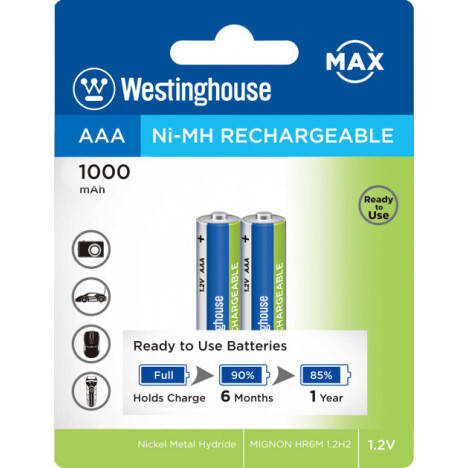 

Аккумулятор Westinghouse AAA/HR03M 1000mAH MAX Ni-Mh (2шт)