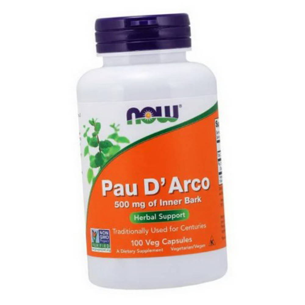 

Кора муравьиного дерева NOW Pau D'Arco 500 mg of Innewr Bark 100 вегетарианских капсул
