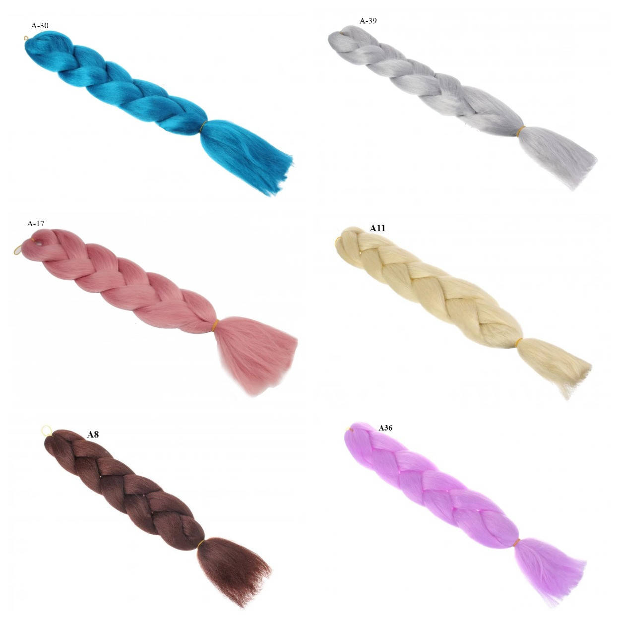 

Канекалон однотонный, длина в косе 60 см. разные цвета