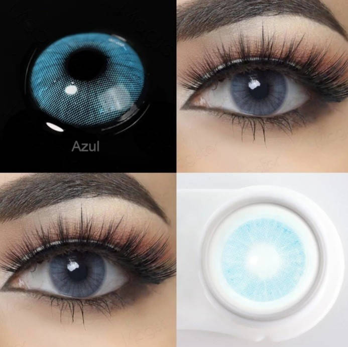 

Цветные линзы синие Azul (пара) + контейнер для хранения в подарок