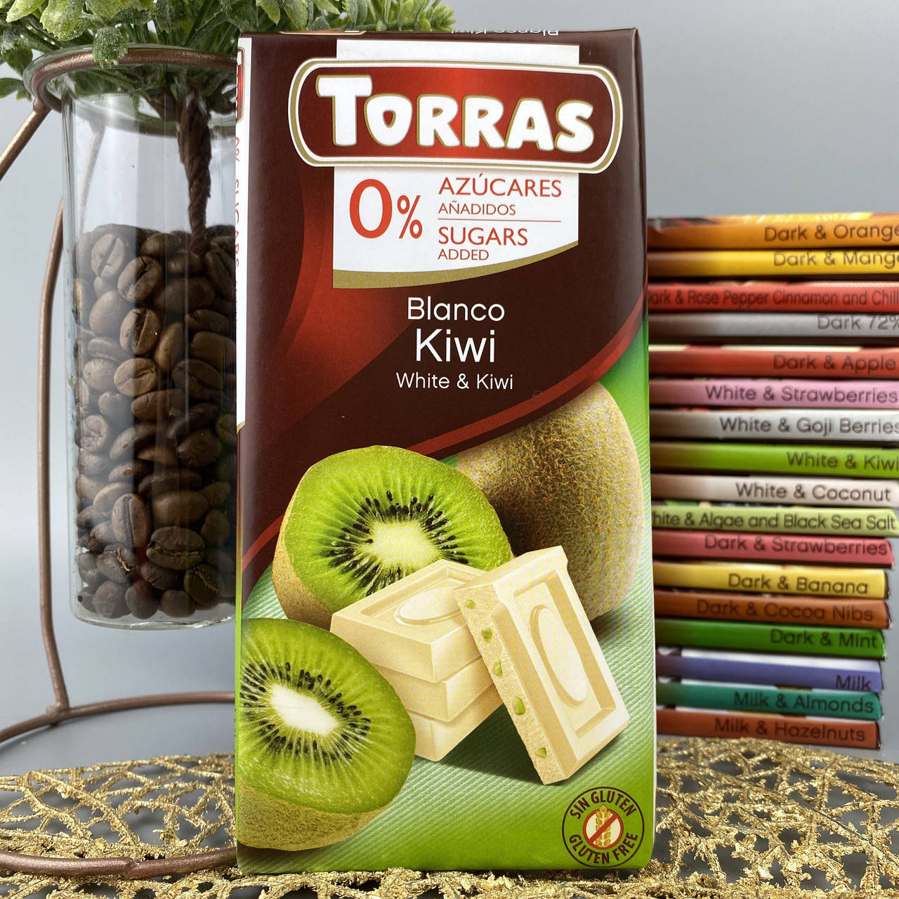 

Шоколад без сахара и глютена белый с киви Торрас Torras 0% 75 г