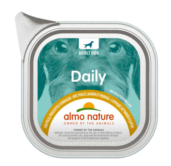 

Влажный корм для собак Almo Nature Daily Dog Курица с ветчиной и сыром 100 г